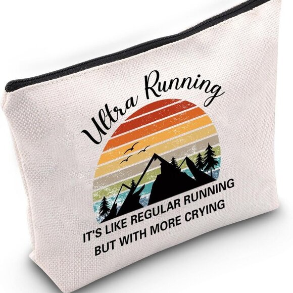 Marathon Runner Appreciation Gift Ultra Running Makeup Bag Trail Runner Cosmetic - Picture 1 of 7